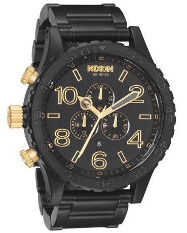 Nixon 51-30 Chrono Watch - Men's Matte Black/Gold, One Size