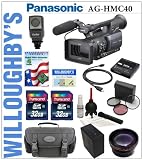 Best Price Panasonic AG-HMC40 Professional 3MOS AVCCAM Handheld Camcorder + Panasonic MC70 Shotgun Microphone + Panasonic AG-MYA30G XLR Microphone Adapter + Panasonic VW-VBG6 Spare Battery + 48x Wide Angle Lens with Macro + 2 Transcend 32GB SDHC Memory Cards + .48x Wide Angle Lens with Macro + & Much More! Willoughby's Est. 1898 Deluxe Pro Video Bundle.