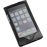 Groov-e Leather Case with Screen Protector & Cleaning Cloth for New Apple iPod Touch - 8GB 16GB 32GB 64GB - Black