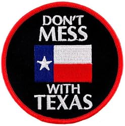 Don't Mess with Texas Embroidered Patch State Flag Iron-On Emblem