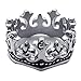 KONOV Vintage Crown Stainless Steel Unisex Mens Womens Ring, Silver Black