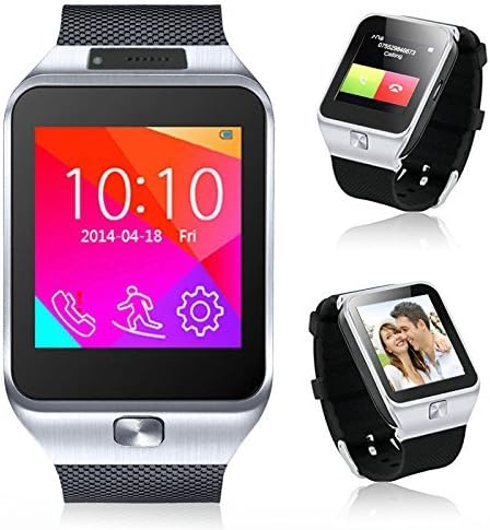 2-in-1 Bluetooth + GSM Wireless Smart Watch Phone Cell Phone Camera MP3 For Android Galaxy S6 S6 Edge Note 4 Note 3 (Silver)