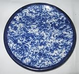 Blue Spongeware Pottery Dish - Signed