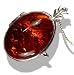 Solid Silver Genuine Amber Inset Locket