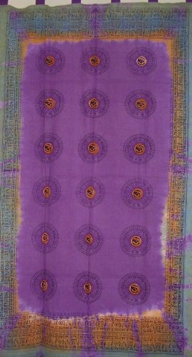 Om Tie Dye Tab Top Curtain-Door Panel-Purple