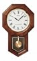 Seiko Wall Pendulum Schoolhouse Clock Dark Brown Solid Oak Case