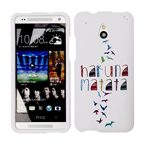 Fincibo (TM) Protector Cover Case Snap On Hard Plastic Front And Back For HTC One mini M4 - Freedom Hakuna Matata