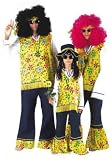 Fancy Dress Mens | Hippy Costume (Yellow/Orange) | Medium