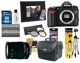 Nikon D90 DX 12.3MP Digital SLR Camera (Body Only) W/ Sigma AF 18-200mm f/3.5-6.3 DC OS (Optical Stabilizer) Zoom Lens W/ Transcend 16GB Card w/ Reader + Nikon EN-EL3e Battery + Samsonite Gadget Bag + Tiffen 62mm 3pc Filter Kit W/ Willoughbys Deluxe Photo Bundle Kit