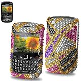 New Fashionable Perfect Fit Hard Diamante Protector Skin Cover (Faceplate/Snap On) Full Rhinestones Diamond Bling for RIM Blackberry Curve 8530 Sprint,Verizon,U.S. Cellular,Alltel -