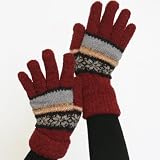 Double-Layered, Super Warm Unisex Gloves with Extra Long Cuff - wine