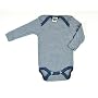 Baby-Body Langarm, Wolle/Seide, blau geringelt/ges&hellip von Cosilana
