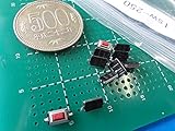 ＜実装タクトスイッチ2足・赤　3.7mm×6.1mmスイッチ　全高4.5mm＞10個＜1sw-250＞