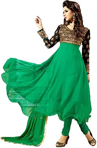 Rozdeal Women's Georgette Salwar Suit Dress Material Free Size Green