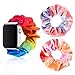 Tie-dye Scrunchie Elastic Watch Band for 38 40mm Apple Watch Compatible with iWatch Series 1/2/3/4/5 with 2 Pcs Tie-dye Velvet Scrunchies Hair Elastic Ties Ponytail Holder for Women Lady