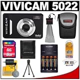 Cheap Vivitar ViviCam 5022 5.1 MP Digital Camera (Black) with 8GB SD Card + Case + Accessory Kit