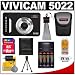 Vivitar ViviCam 5022 5.1 MP Digital Camera (Black) with 8GB SD Card + Case + Accessory Kit