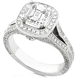 Search : One of a Kind EGL Certified 1-3/4ctw Asscher & Round Diamond Ring (G-H/SI) in Platinum