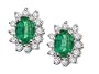 2.40 cttw Genuine Emerald Earrings in 14 kt White Gold LIFETIME WARRANTY