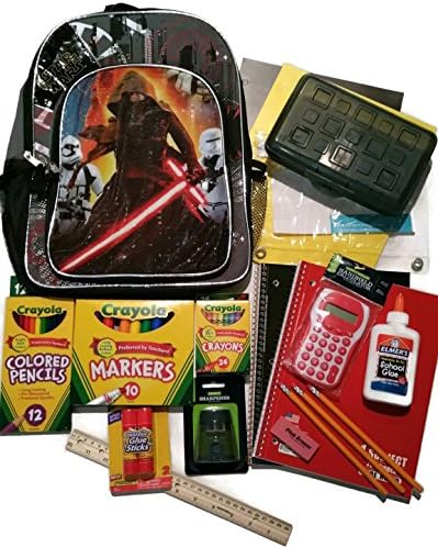 Starwars 16" Backpack loaded with 18 pieces of Back To School Supplies including Crayola products