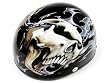 Black 2 Skull Blade Fog Half Motorcycle Helmet Biker~S