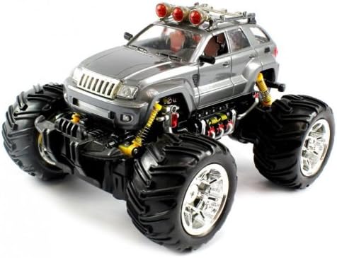 1:16 Jeep Grand Cherokee Monster Truck Rechargeable RTR RC Car High Quality Remote Control Truck w/ Monster Truck Rubber Grip Off Road Tires and Rechargeable Batteries