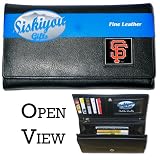MLB Women's Genuine Leather Clutch Wallet - San Francisco Giants
