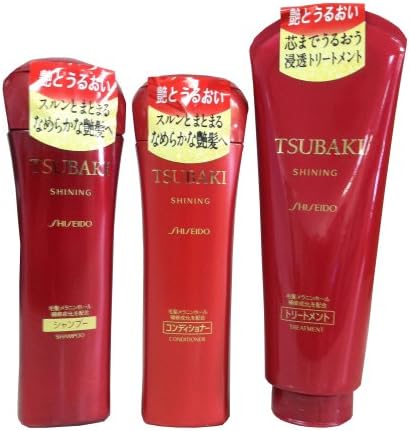 Shiseido Tsubaki Shining Shampoo 220 Ml, Conditioner 220 Ml, Treatment 200g Combo