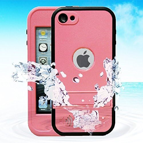 iPod Touch 5 Case, Weggo Full-Body Waterproof Shockproof Dirtproof Durable Full Sealed Protection Case Cover With Kickstand For Apple Ipod Touch 5 - Pink