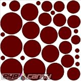 34 Burgundy Polka Dot Wall Stickers Decals Words Mural Bedding