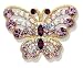 Gold Plated Crystal Butterfly Brooch