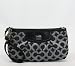 NEW AUTHENTIC COACH LARGE MADISON OP ART SIGNATURE WRISTLET (Black/Gunmetal/Silver)