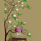 Vinyl Wall Art Decal Sticker Asian Tree Leaves Blossom Big 6ft Tall #318