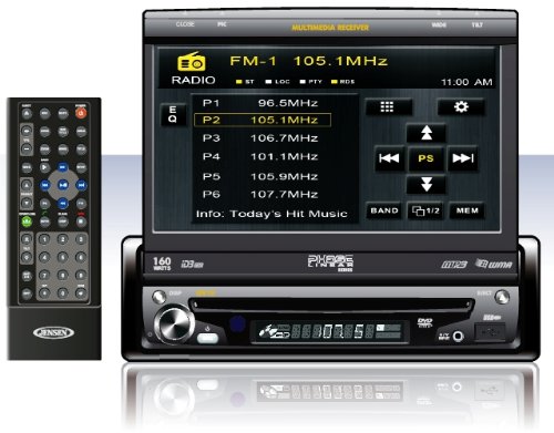 2009, Brand New Jensen Phaselinear Uv10 In-dash Single Din (2 Height) Touch Screen Motorized Pop-out 7 Monitor with Built in Dvd/cd/mp3/am/fm/usb Player and Built in Ipod Interface