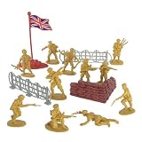 38 piece Plastic Army Men British Soldier Figures Play Set 54mm by Hingfat