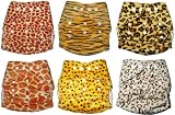 6 One Size Fit All Reusable Pocket PRINTED CLOTH DIAPER for Girl and Boy, Unisex