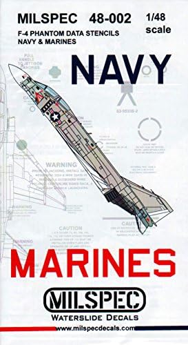 MilSpec Decals CAMMS48002 1:48 F-4 Phantom II Hi Viz Data Stencils US Navy & Marines [WATERSLIDE Decal Sheet]