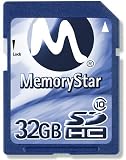 Produkt-Bild: 32GB SDHC CLASS 10 Speicherkarte SD Secure Digital Card Karte Speicherkarten HC Flash Cards Karten Memory Klasse Klasse10 Speicher 32 GB von MemoryStar - CLASS10 - NEU