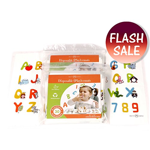 60 Count Disposable Placemats (Play)cemats for Babies and Toddlers, Creates a CLEANER eating SURFACE