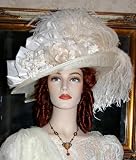 Edwardian Style Hat Kentucky Derby Hat New Design by Darna Ivory Extravaganza Cavalier Hat