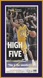 Los Angeles Lakers - High Five - NBA Champs 2009-10 - Wood Mounted Newspaper Print