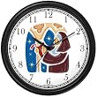 Nun in Prayer Christian Theme Wall Clock by WatchBuddy Timepieces (Hunter Green Frame)