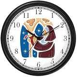Nun in Prayer Christian Theme Wall Clock by WatchBuddy Timepieces (Black Frame)