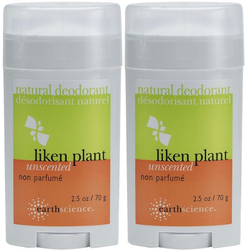 Earth Science Aluminum-Free Liken Deodorant, Unscented - 2.5 oz - 2 pk