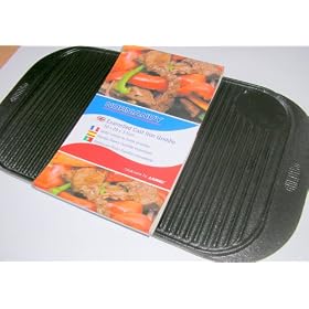 ENAMELLED CAST IRON GRIDDLE 50 X 28 X 3.5CM