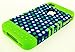 Cell Armor IPHONE4G-RSNAP-TE433 Rocker Snap-On Case for iPhone 4/4S - Retail Packaging - White and Green Dots on Blue
