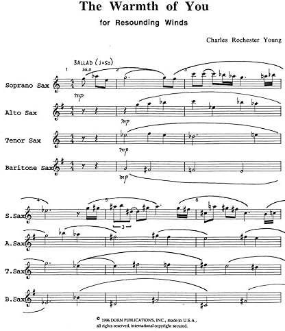 The Warmth of You for Saxpohone Quartet by Charles Rochester Young