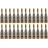 24k Gold Connector Banana Plugs, Open Screw Type 24 Pack (12 Red, 12 Black)