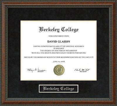 Berkeley College Diploma Frame