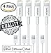 Lightning Cable Iphone 6 Charger Cord USB Charging Cables - 3 Ft for iPhone 6, 6Plus, 5s, 5c, 5, iPad Air, Air2, Mini, Mini2 Pad 4th Gen, iPod Touch 5th gen, and iPod Nano 7th Gen (4 Pack)
